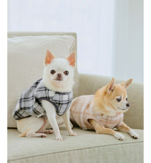 ROPE PICNIC PASSAGE「【DOG】チェック柄シャギーベスト」|その他|