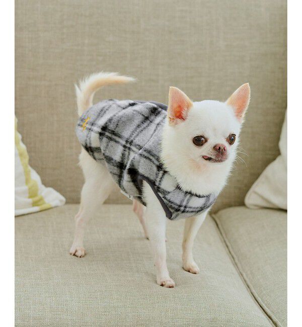 ROPE PICNIC PASSAGE「【DOG】チェック柄シャギーベスト」|その他|