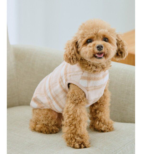 ROPE PICNIC PASSAGE「【DOG】チェック柄シャギーベスト」|その他|