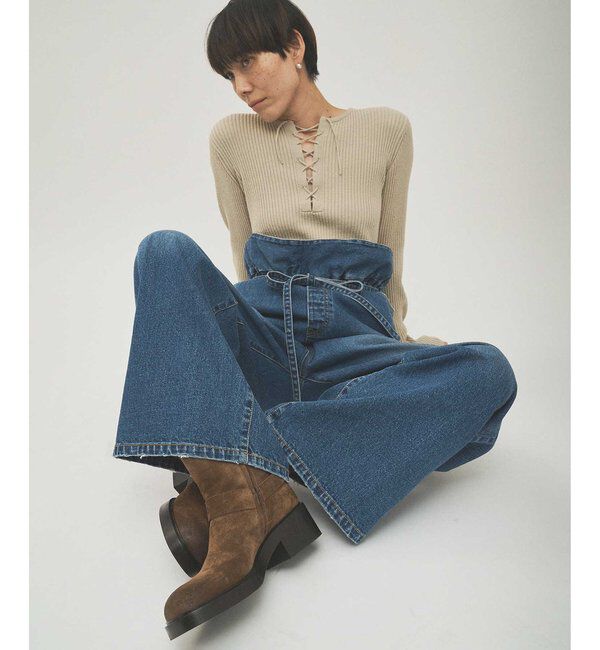  「フリルデニムパンツ」|デニム|