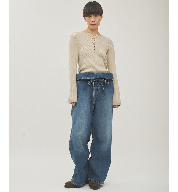  「フリルデニムパンツ」|デニム|