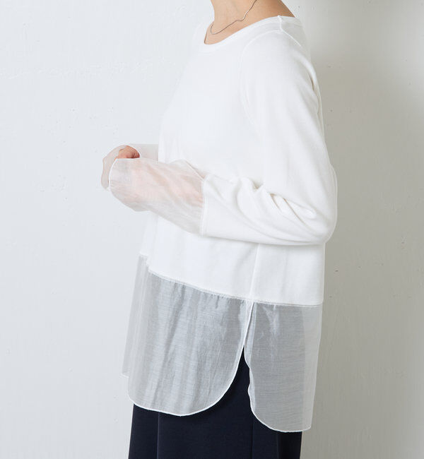  「【レイヤードに最適！】裾シアーロンT」|Tシャツ・カットソー|
