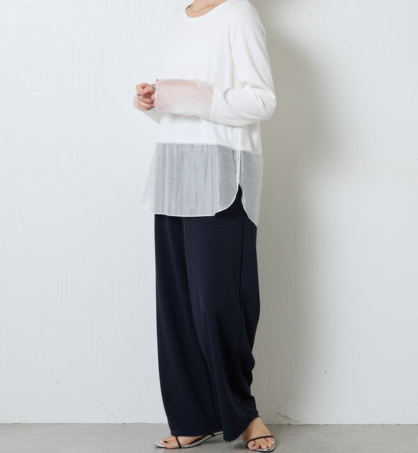  「【レイヤードに最適！】裾シアーロンT」|Tシャツ・カットソー|
