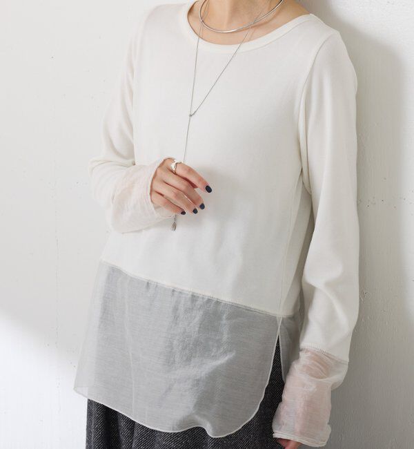  「【レイヤードに最適！】裾シアーロンT」|Tシャツ・カットソー|