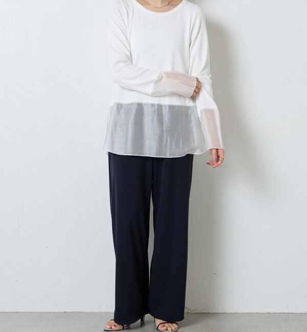  「【レイヤードに最適！】裾シアーロンT」|Tシャツ・カットソー|