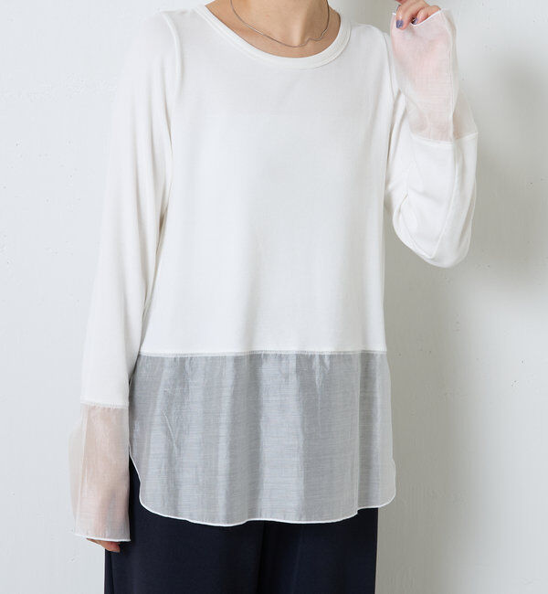  「【レイヤードに最適！】裾シアーロンT」|Tシャツ・カットソー|