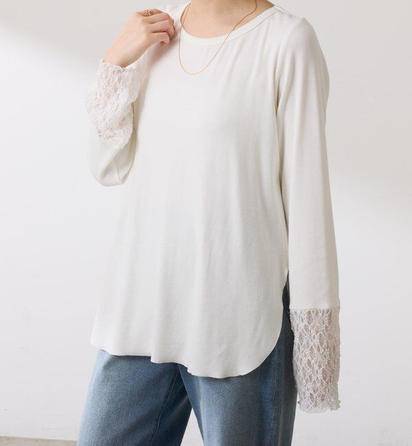  「【レイヤードに最適！】裾シアーロンT」|Tシャツ・カットソー|