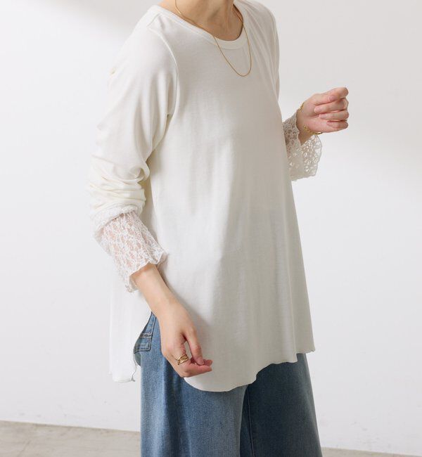  「【レイヤードに最適！】裾シアーロンT」|Tシャツ・カットソー|