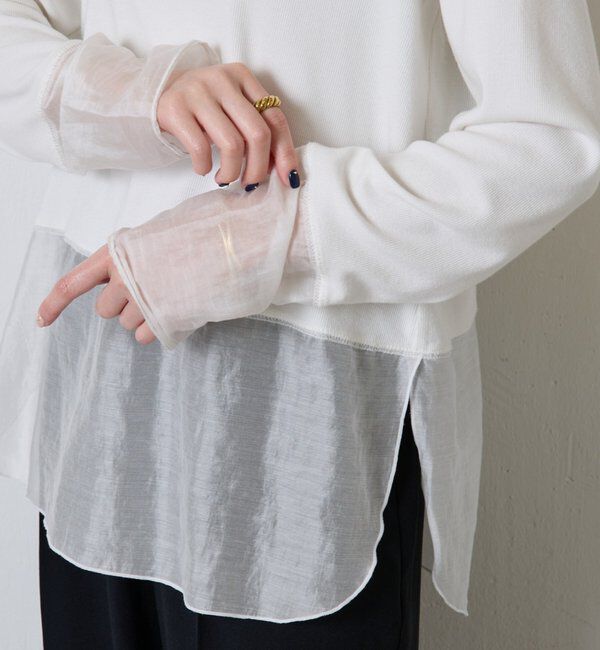  「【レイヤードに最適！】裾シアーロンT」|Tシャツ・カットソー|