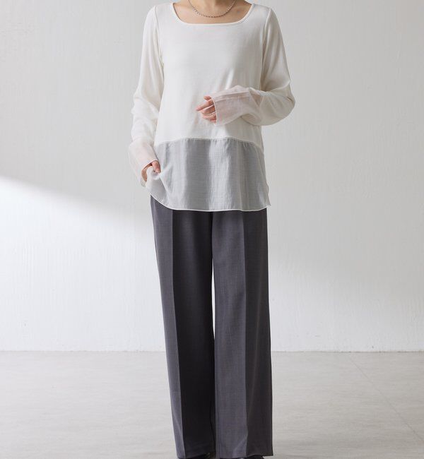  「【レイヤードに最適！】裾シアーロンT」|Tシャツ・カットソー|