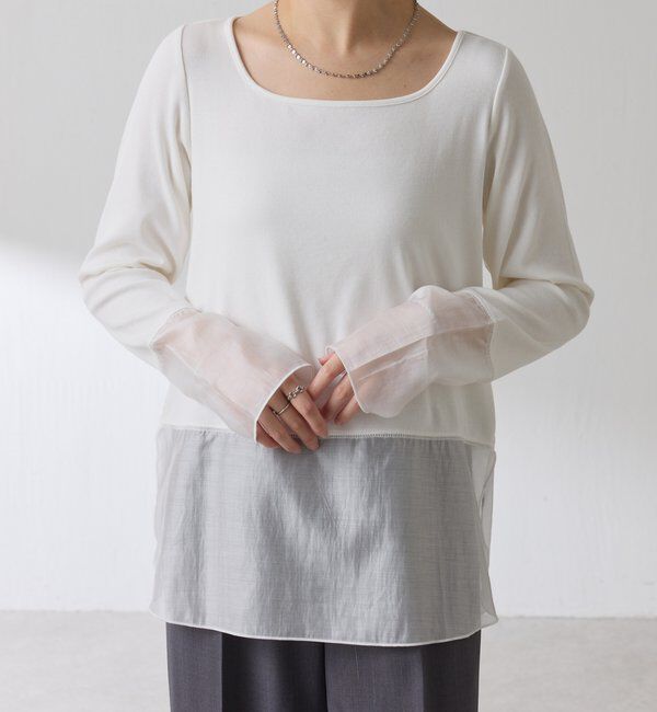  「【レイヤードに最適！】裾シアーロンT」|Tシャツ・カットソー|