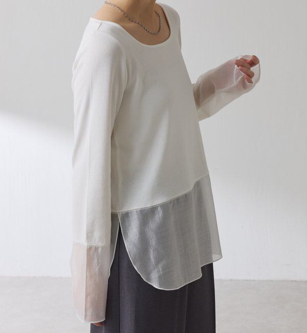  「【レイヤードに最適！】裾シアーロンT」|Tシャツ・カットソー|