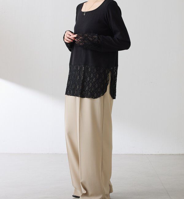  「【レイヤードに最適！】裾シアーロンT」|Tシャツ・カットソー|