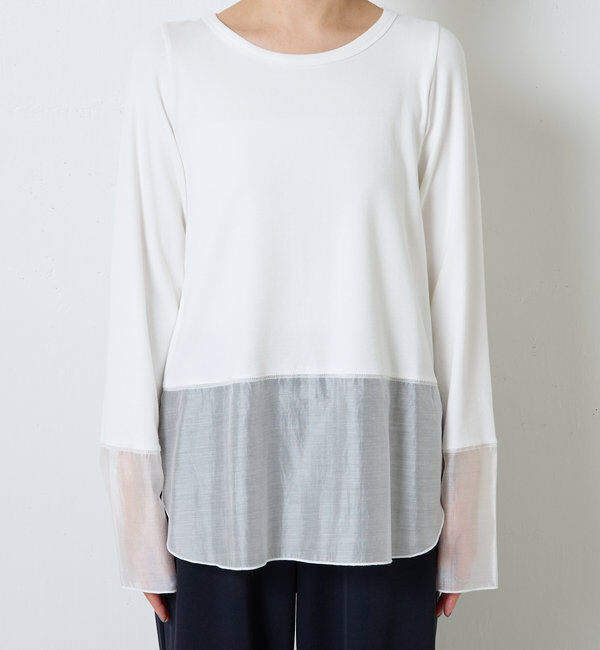  「【レイヤードに最適！】裾シアーロンT」|Tシャツ・カットソー|