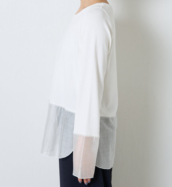  「【レイヤードに最適！】裾シアーロンT」|Tシャツ・カットソー|