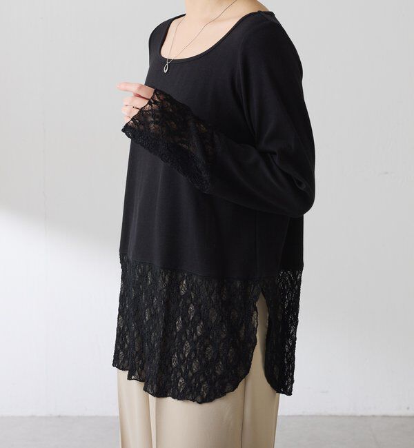  「【レイヤードに最適！】裾シアーロンT」|Tシャツ・カットソー|