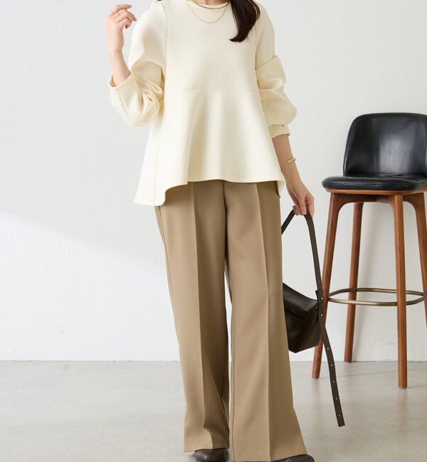  「袖ビジューペプラムカットソー」|Tシャツ・カットソー|