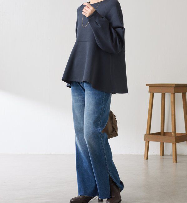  「袖ビジューペプラムカットソー」|Tシャツ・カットソー|