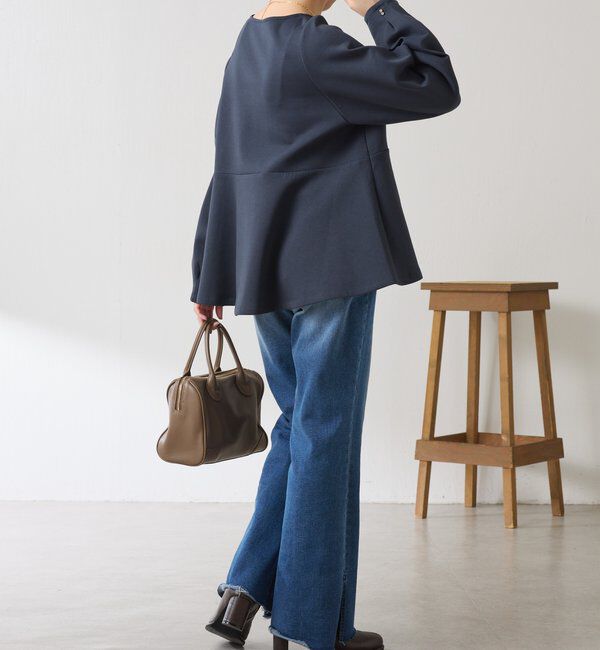  「袖ビジューペプラムカットソー」|Tシャツ・カットソー|