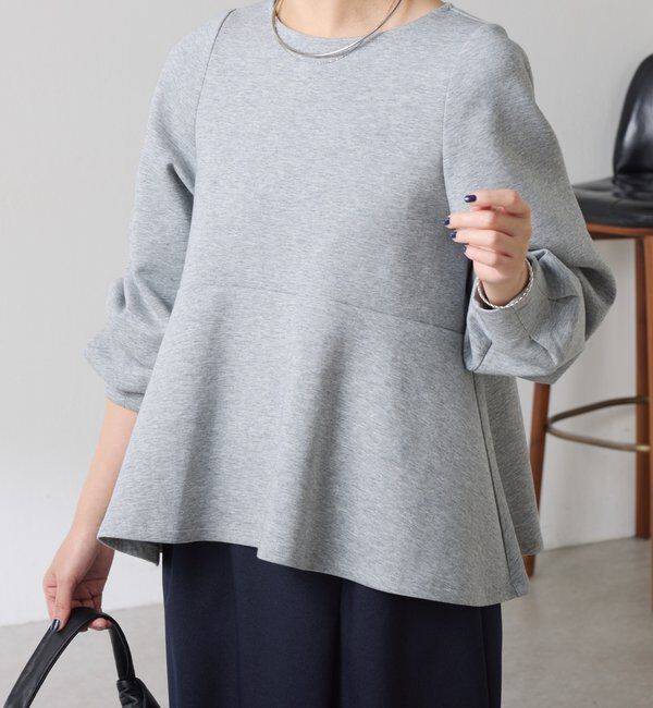  「袖ビジューペプラムカットソー」|Tシャツ・カットソー|