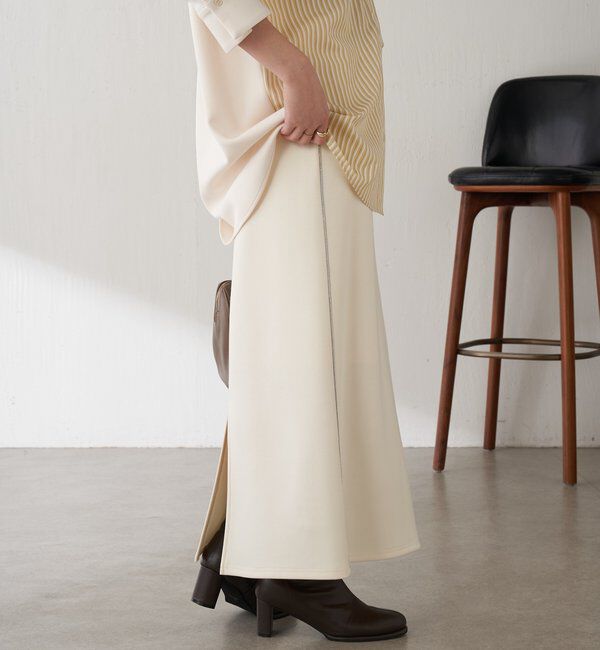  「【伸縮性◎】サイドラメダンボールタイトスカート/セレモニー」|スカート|