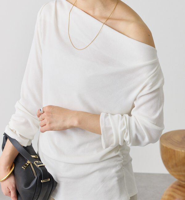  「予約【ワンショルやオフショルにも】ネックコンシャスカットソー」|Tシャツ・カットソー|