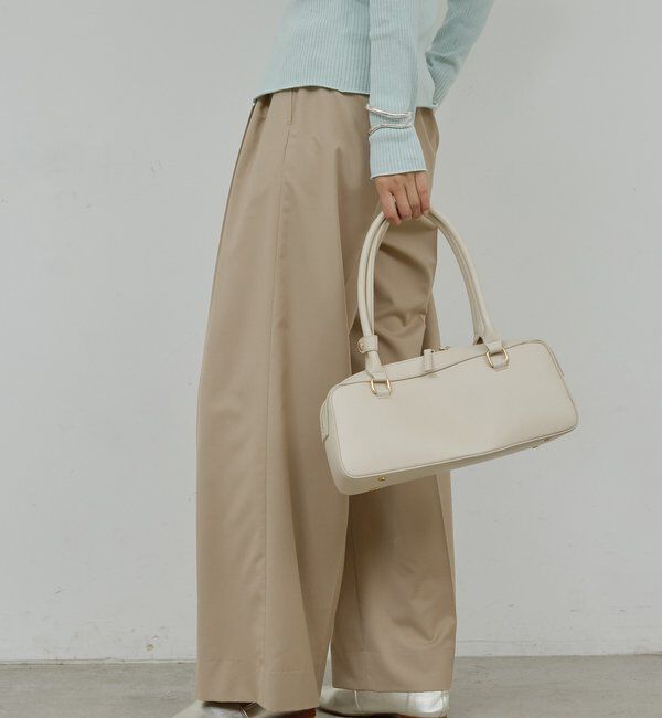  「【手洗い可】タックストレートパンツ」|チノ|