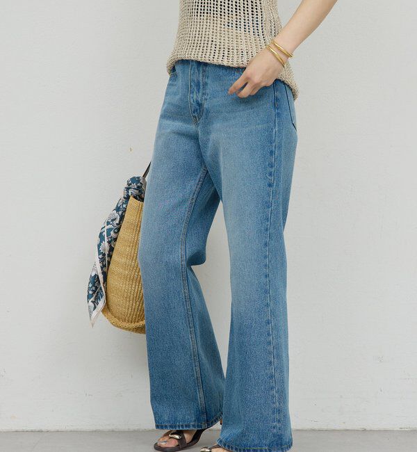  「センタークリースフレアデニム」|デニム|ブルー