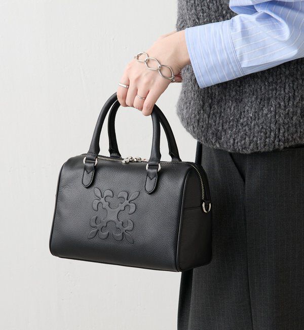  「《composition》レザー2WAYミニボストンバッグ」|ボストンバッグ|ブラック