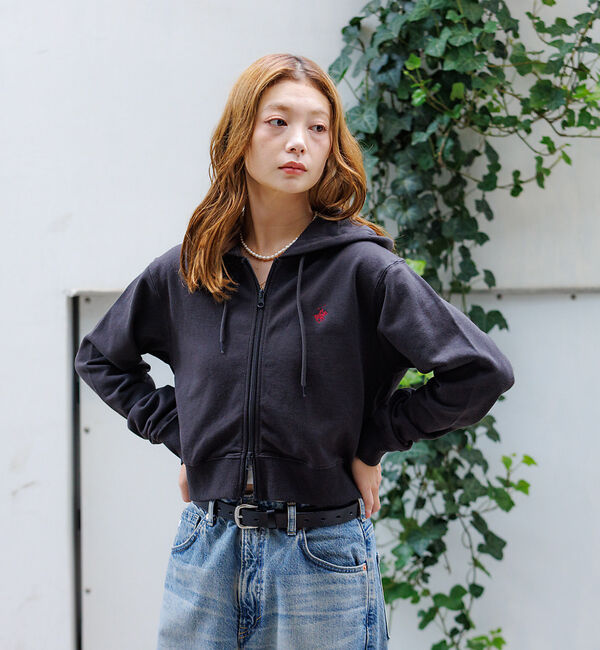 Rouge vif「【BEVERY HILLS P.C/ビバリーヒルズポロクラブ】クロップドフルジッ」|スウェット・ジャージ|