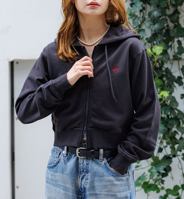 Rouge vif「【BEVERY HILLS P.C/ビバリーヒルズポロクラブ】クロップドフルジッ」|スウェット・ジャージ|