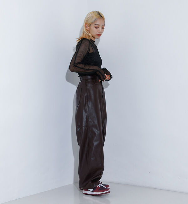 NOMINE「フェイクレザー カーブ パンツ」|その他|