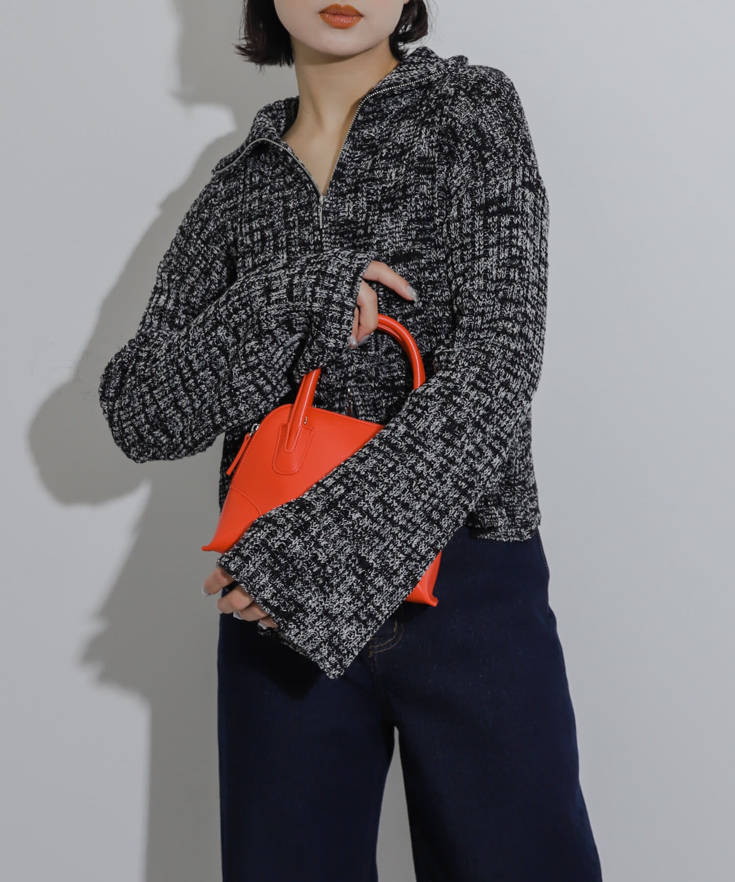 SENSE OF PLACE by URBAN RESEARCH「ダブルジップセーター」|ニット・セーター|ブラック