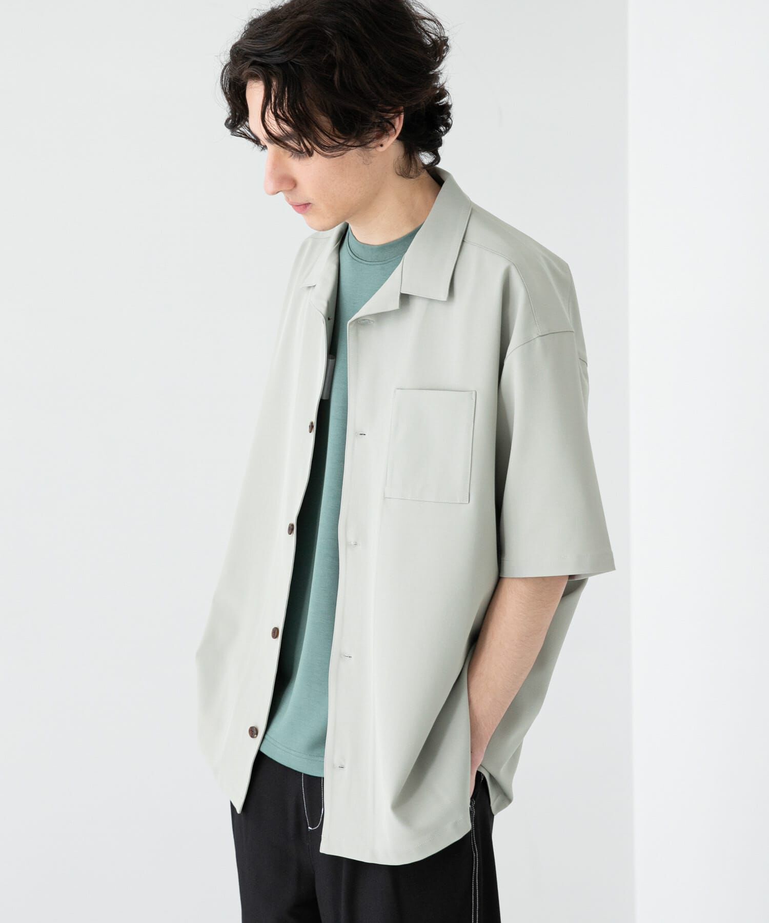 SENSE OF PLACE by URBAN RESEARCH「『ユニセックス』オープンカラールーズシャツ(5分袖)」|シャツ・ブラウス|