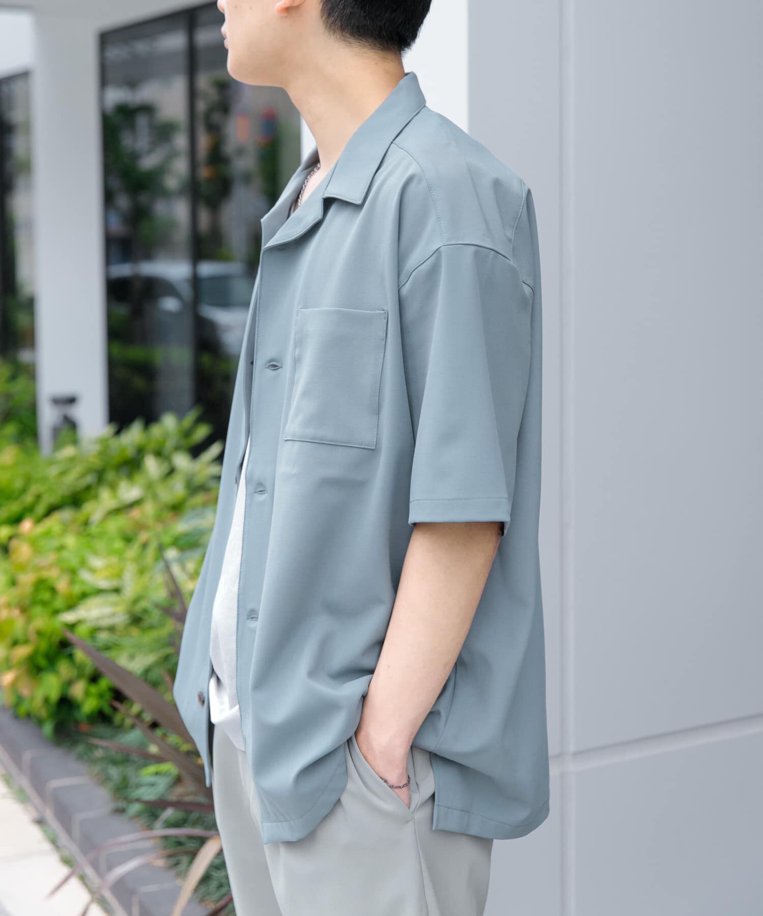 SENSE OF PLACE by URBAN RESEARCH「『ユニセックス』オープンカラールーズシャツ(5分袖)」|シャツ・ブラウス|