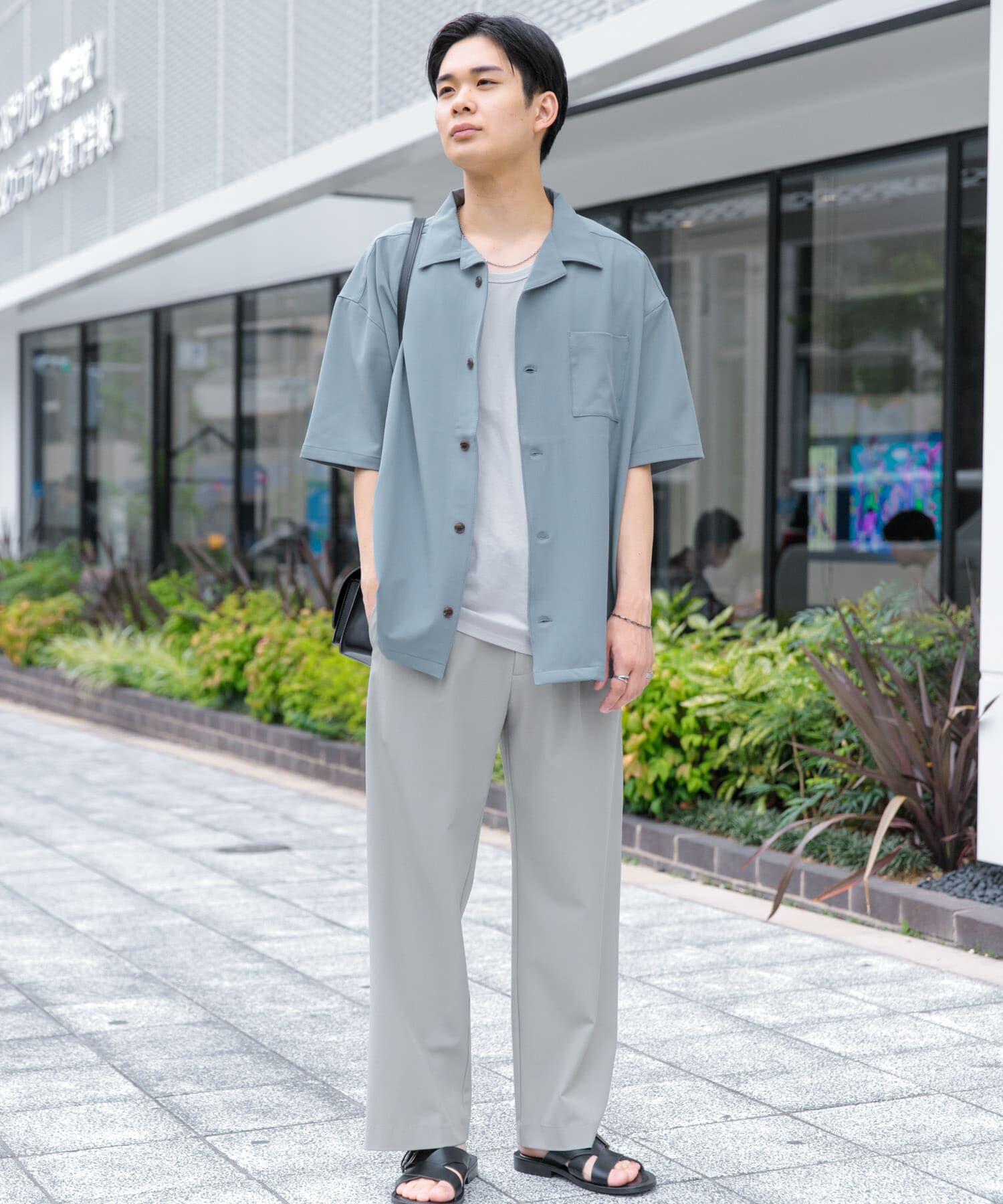 SENSE OF PLACE by URBAN RESEARCH「『ユニセックス』オープンカラールーズシャツ(5分袖)」|シャツ・ブラウス|