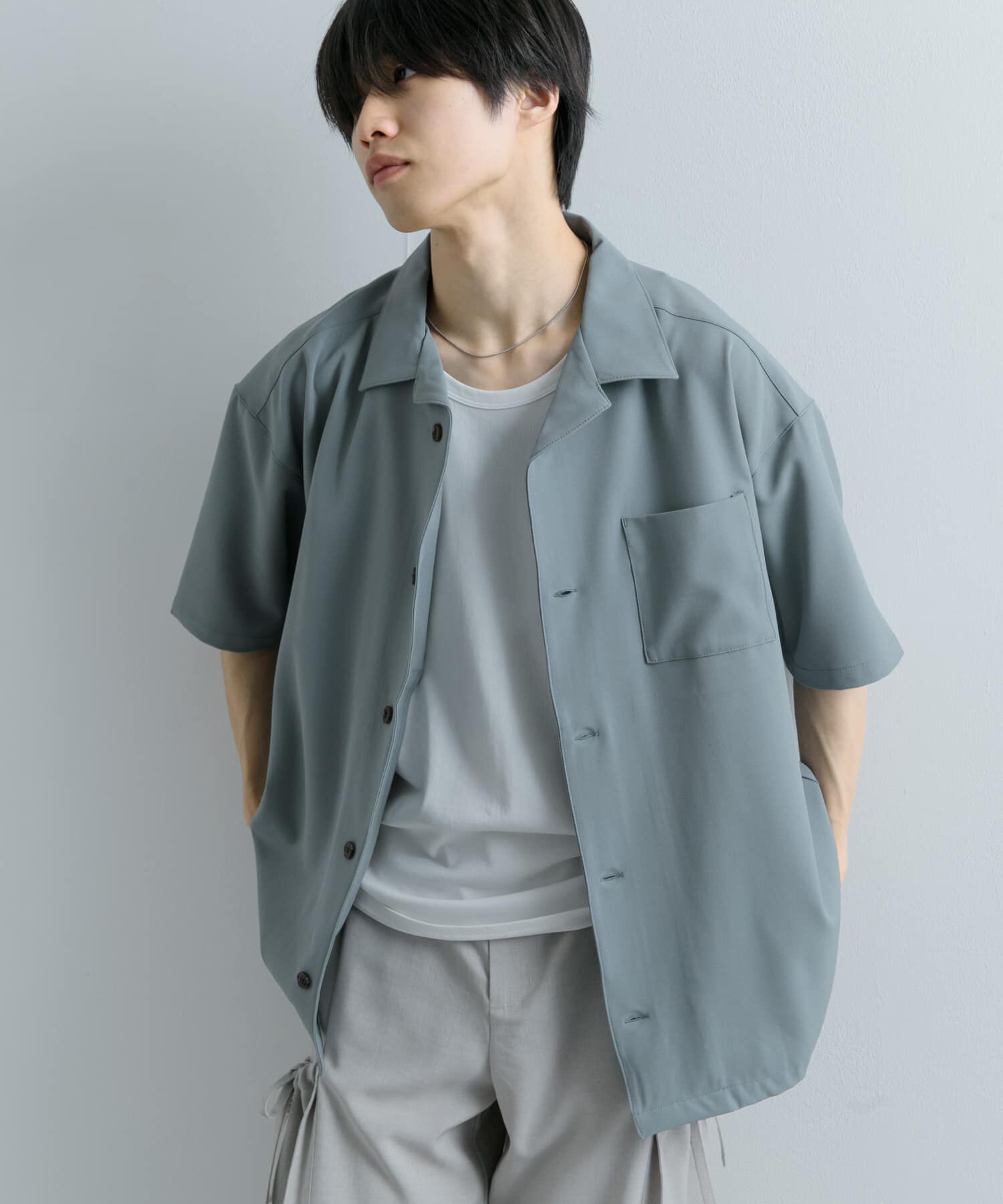 SENSE OF PLACE by URBAN RESEARCH「『ユニセックス』オープンカラールーズシャツ(5分袖)」|シャツ・ブラウス|