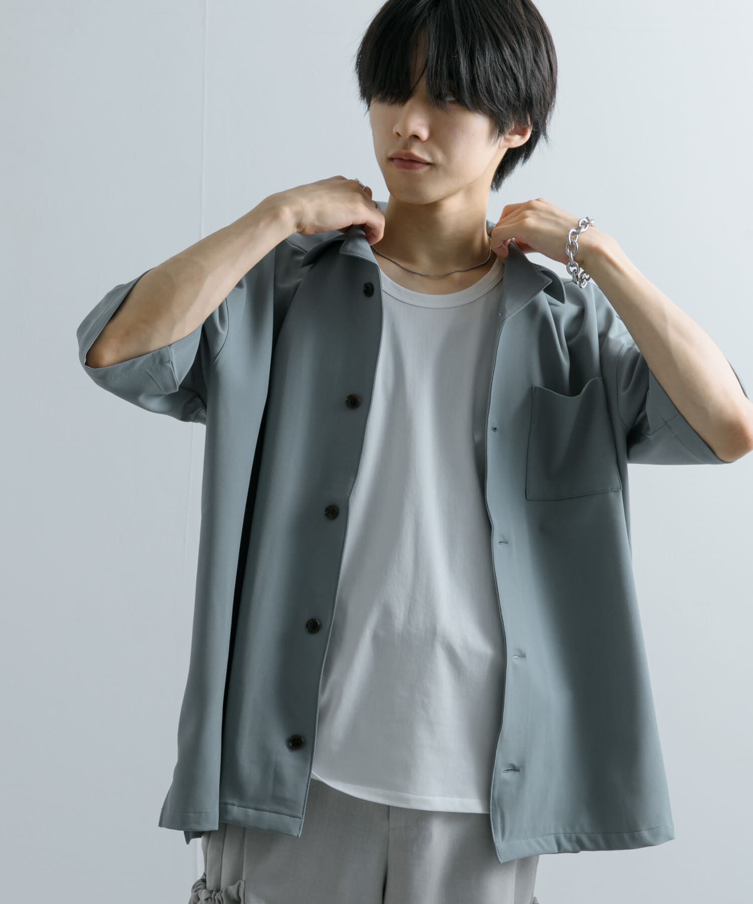 SENSE OF PLACE by URBAN RESEARCH「『ユニセックス』オープンカラールーズシャツ(5分袖)」|シャツ・ブラウス|