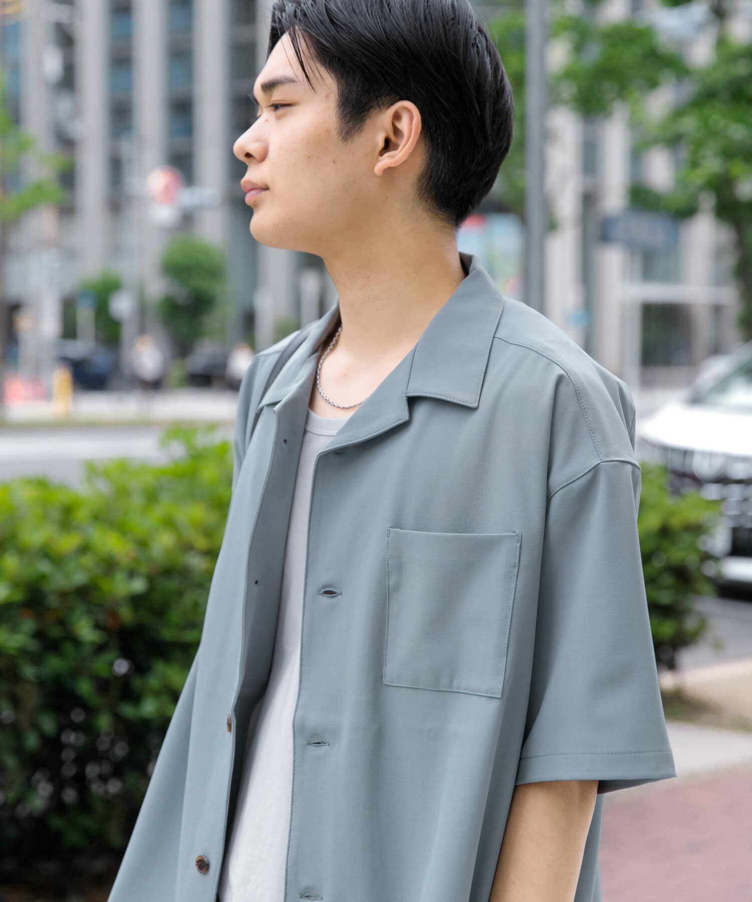 SENSE OF PLACE by URBAN RESEARCH「『ユニセックス』オープンカラールーズシャツ(5分袖)」|シャツ・ブラウス|