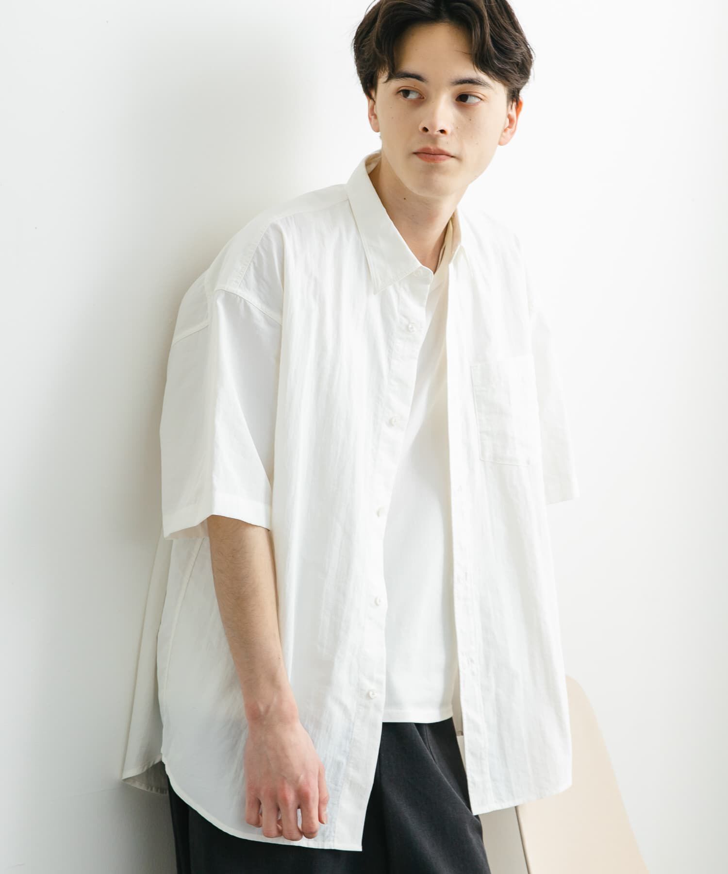 SENSE OF PLACE by URBAN RESEARCH「ナイロンレギュラーカラールーズショートスリーブシャツ」|シャツ・ブラウス|