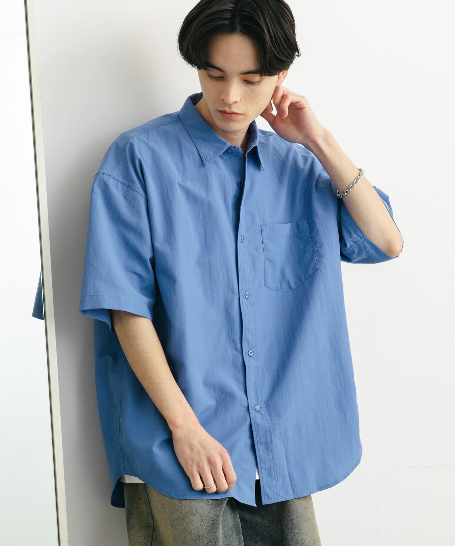 SENSE OF PLACE by URBAN RESEARCH「ナイロンレギュラーカラールーズショートスリーブシャツ」|シャツ・ブラウス|