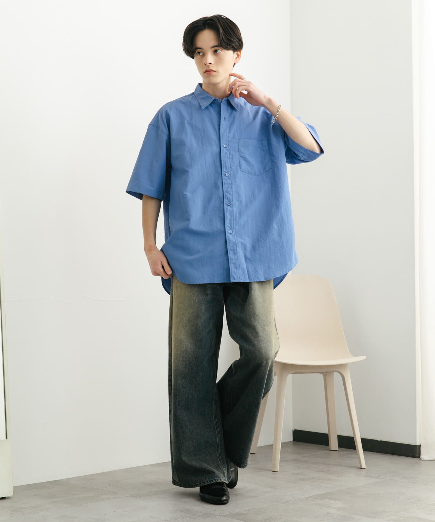 SENSE OF PLACE by URBAN RESEARCH「ナイロンレギュラーカラールーズショートスリーブシャツ」|シャツ・ブラウス|