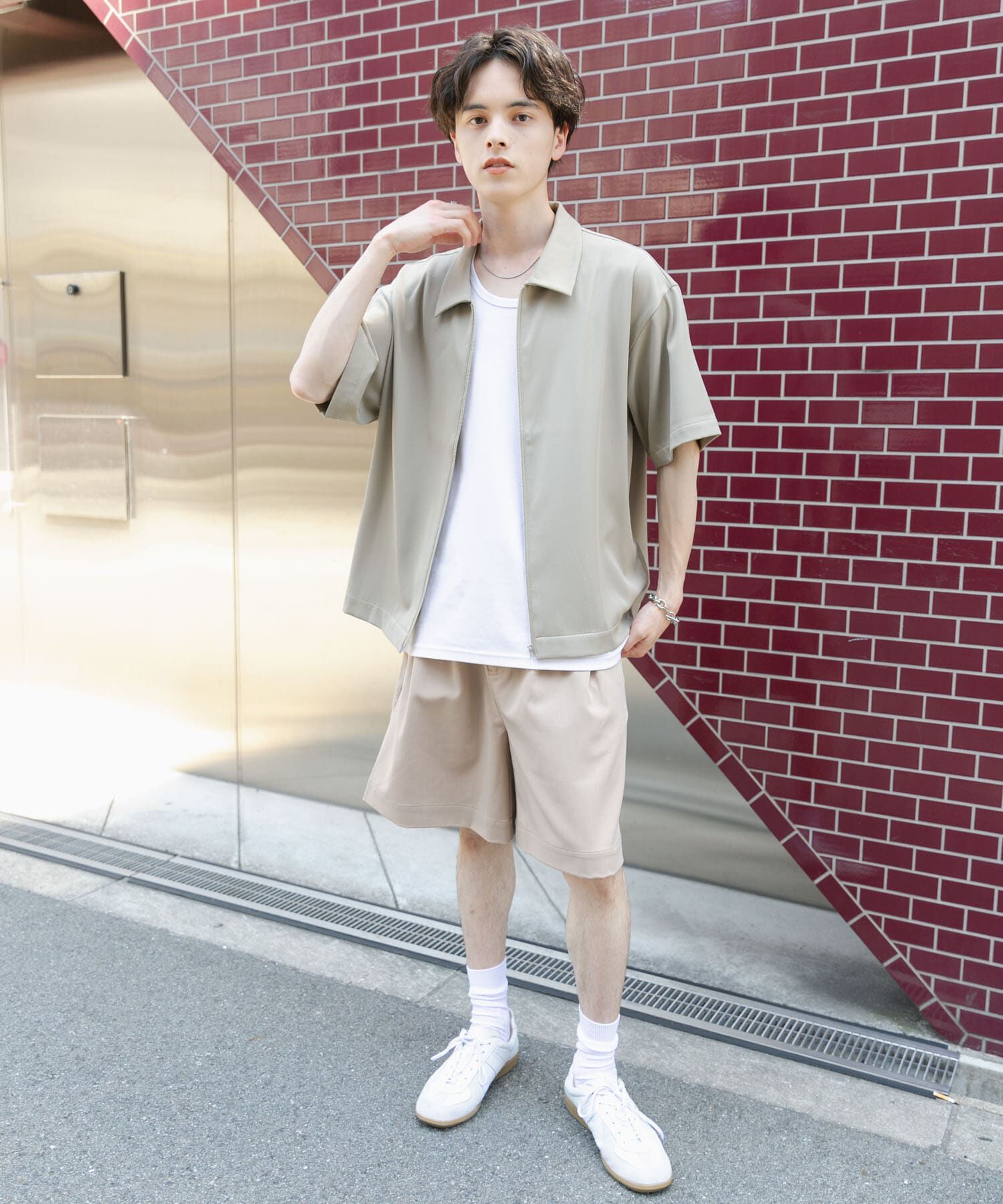 SENSE OF PLACE by URBAN RESEARCH「ZIPショートスリーブルーズシャツ」|シャツ・ブラウス|