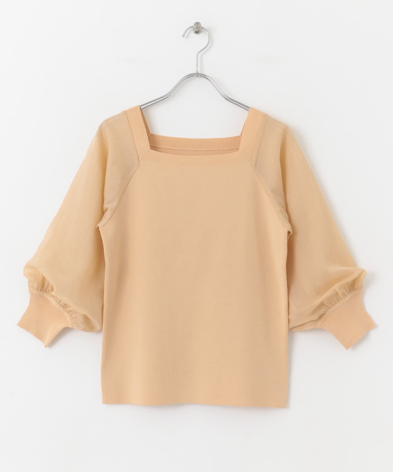 SENSE OF PLACE by URBAN RESEARCH「シアーボリュームスリーブセーター(5分袖)」|ニット・セーター|