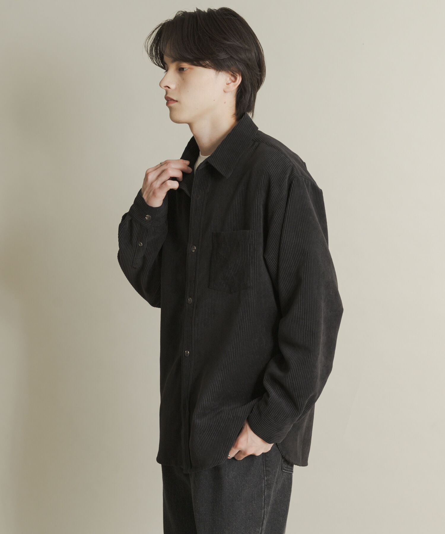 SENSE OF PLACE by URBAN RESEARCH「『ユニセックス』ウォッシュドコーデュロイロングスリーブシャツ」|シャツ・ブラウス|