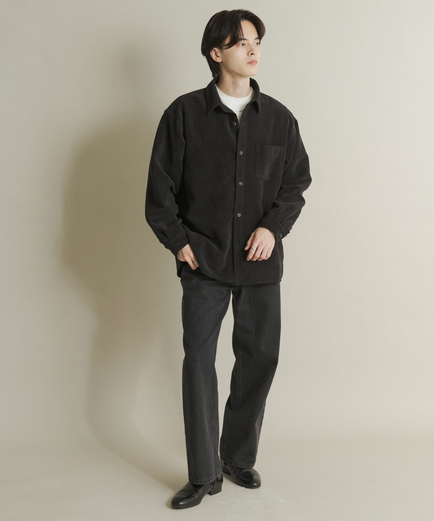 SENSE OF PLACE by URBAN RESEARCH「『ユニセックス』ウォッシュドコーデュロイロングスリーブシャツ」|シャツ・ブラウス|