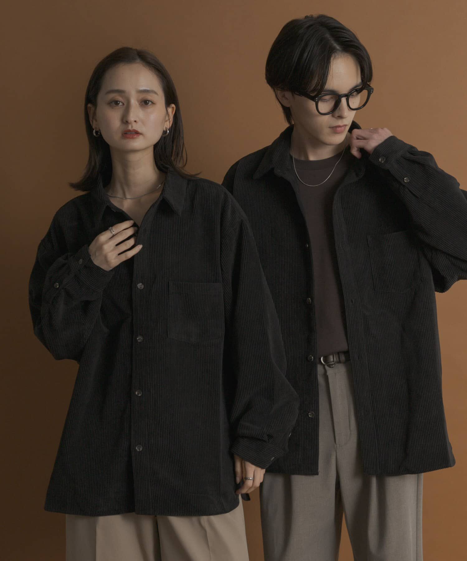 SENSE OF PLACE by URBAN RESEARCH「『ユニセックス』ウォッシュドコーデュロイロングスリーブシャツ」|シャツ・ブラウス|