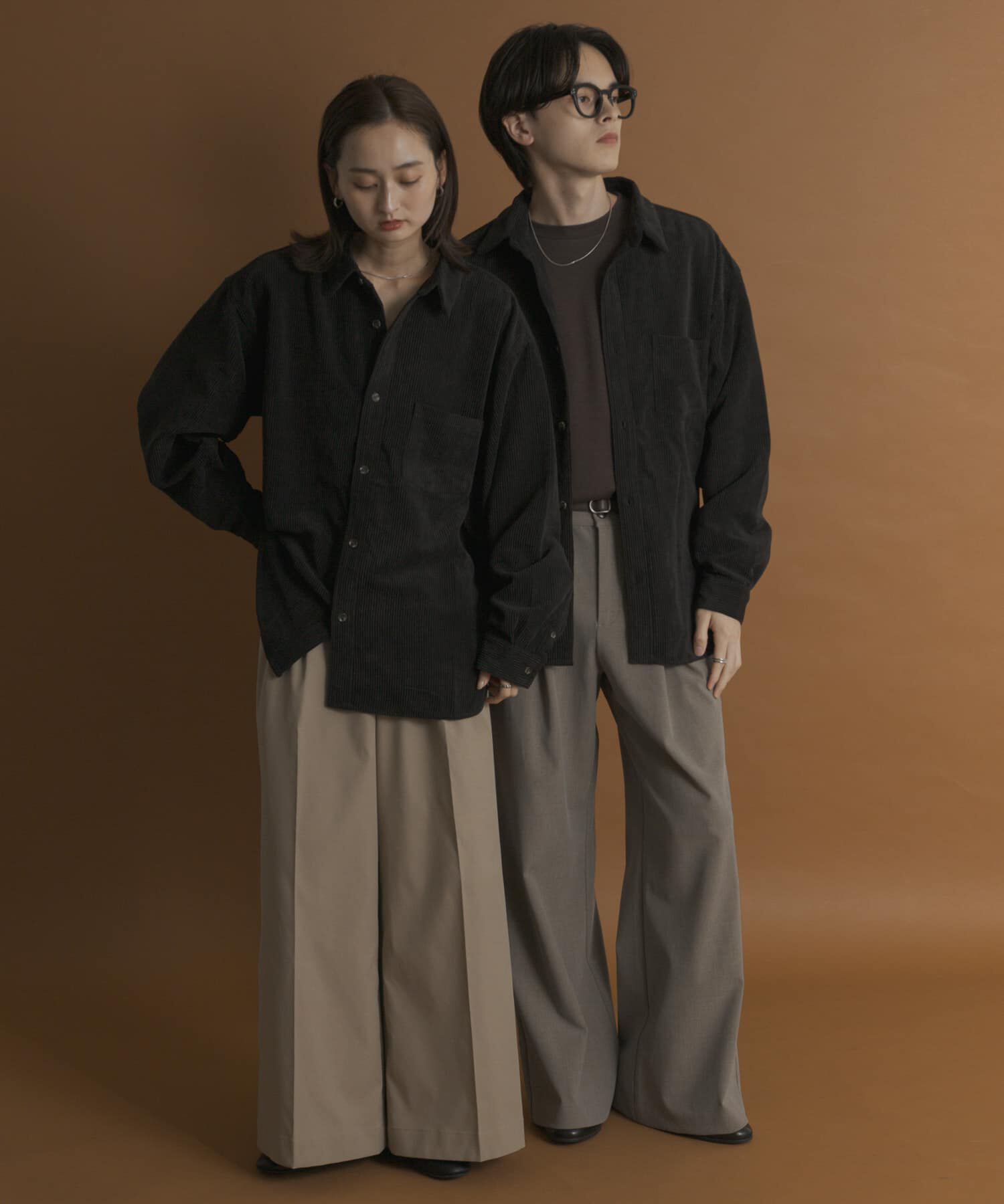 SENSE OF PLACE by URBAN RESEARCH「『ユニセックス』ウォッシュドコーデュロイロングスリーブシャツ」|シャツ・ブラウス|