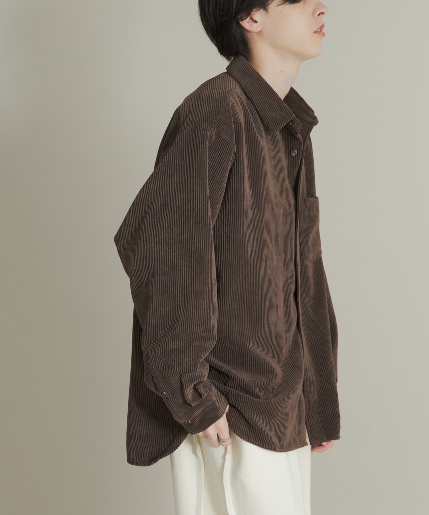 SENSE OF PLACE by URBAN RESEARCH「『ユニセックス』ウォッシュドコーデュロイロングスリーブシャツ」|シャツ・ブラウス|