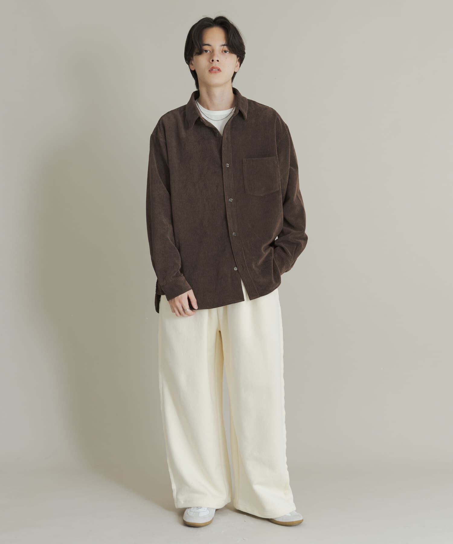 SENSE OF PLACE by URBAN RESEARCH「『ユニセックス』ウォッシュドコーデュロイロングスリーブシャツ」|シャツ・ブラウス|